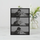 Minimal Wedding Thank You Photo Stack Card  Save The Date (Stehend Vorderseite)