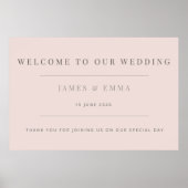 Minimal Wedding Warm Blush Poster (Vorne)