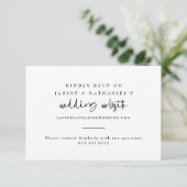 Minimal Wedding Website Calligrafy RSVP Karte (Stehend Vorderseite)