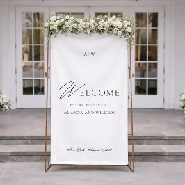 Minimal Wedding Welcome Sign with Script Font Banner