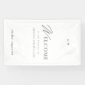 Minimal Wedding Welcome Sign with Script Font Banner (Horizontal)
