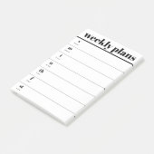 Minimal Weekly Planner Sticky Notes Pad Post-it Klebezettel (angewinkelt)