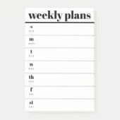 Minimal Weekly Planner Sticky Notes Pad Post-it Klebezettel (Vorderseite)