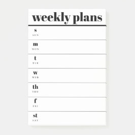 Minimal Weekly Planner Sticky Notes Pad Post-it Klebezettel