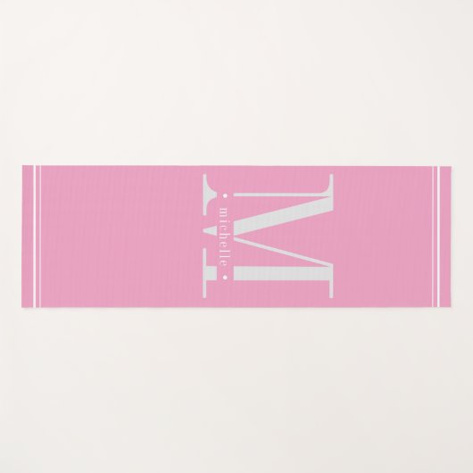 Minimal weich, rosa und weiß yogamatte (Vorderseite (Horizontal))