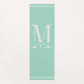 Minimal weiche Aqua & White Monogram Yogamatte (Vorderseite)