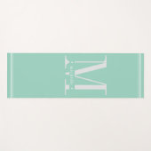 Minimal weiche Aqua & White Monogram Yogamatte (Vorderseite (Horizontal))