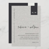 MINIMAL WEICHE MODERNE GRAUEN-LINEN-TYPOGRAPHIE-WE EINLADUNG (Vorne/Hinten)