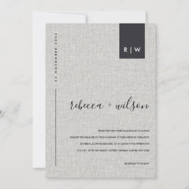 MINIMAL WEICHE MODERNE GRAUEN-LINEN-TYPOGRAPHIE-WE EINLADUNG