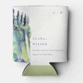 Minimal weiche Pine Tree Landschaft Hochzeit Dosenkühler (Vorderseite)