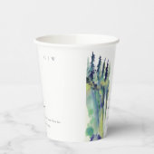 Minimal weiche Pine Tree Landschaft Hochzeit Pappbecher (Links)