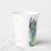 Minimal weiche Pine Tree Landschaft Hochzeit Pappbecher (Rechts)