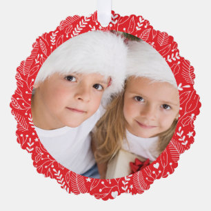 Minimal Weihnachten froh und hell Einfaches Foto Ornament Karte