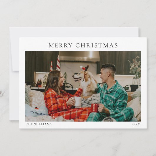 Minimal Weihnachten Modernes Familienportrait (Vorderseite)