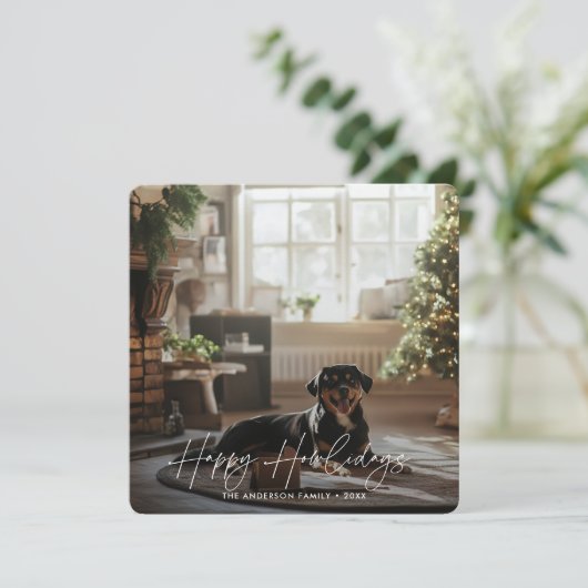 Minimal Weihnachten Weihnachten Happy Howlidays Hu (Stehend Vorderseite)