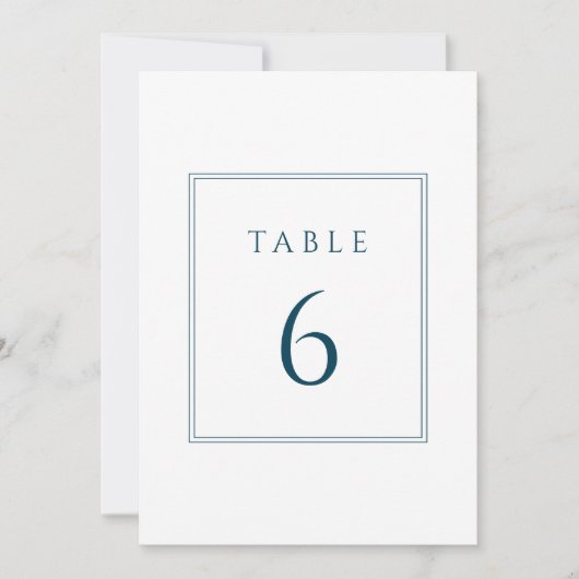 Minimal Weiß und Blau Bar Mitzvah Tischnummern (Vorderseite)