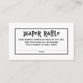 Minimal weiße Babydusche Windelwaschkarten Begleitkarte (Vorderseite)