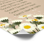 Minimal weiße Daisy-Blume Sitzkarte Poster (Ecke)