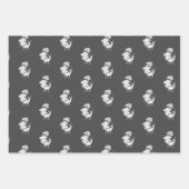 Minimal weiße, graue Kraft Hirschbäume Streifen Geschenkpapier Set (Vorderseite)