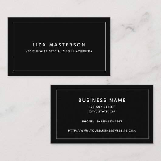 Minimal Weiße Heileralternative Medizin Visitenkarte (Vorne/Hinten)