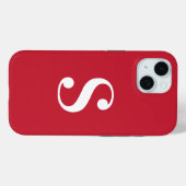 Minimal weiße Monogramm auf Rot Case-Mate iPhone Hülle (Rückseite (Horizontal))