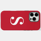 Minimal weiße Monogramm auf Rot Case-Mate iPhone Hülle (Rückseite (Horizontal))