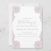 Minimal weißer Blütenriss Elegante Hochzeit Einladung (Vorderseite)