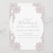 Minimal weißer Blütenriss Elegante Hochzeit Einladung (Vorne/Hinten)