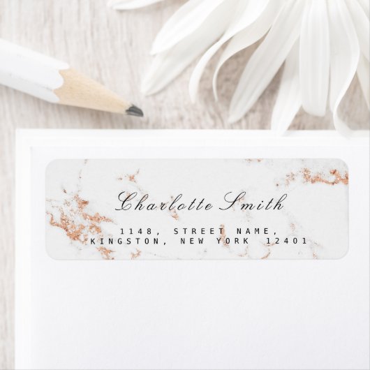 Minimal weißes Rosengold Kupfermarmor UAWG (Insitu)