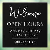 Minimal Welcome and Open Hours Window Cl Fensteraufkleber (Blatt 3)