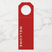 Minimal Welcome Red Flaschenanhänger (Vorderseite)