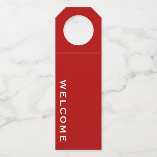 Minimal Welcome Red Flaschenanhänger (Vorderseite)