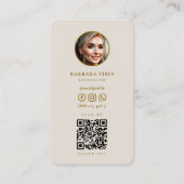 Minimal Wellness Coach Therapist Sand Lotus Visitenkarte (Rückseite)