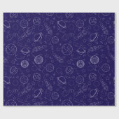 "Minimal weltraumorientiertes Muster - Raketen, Pl Geschenkpapier (Flach)