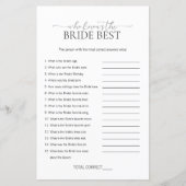 Minimal wer das Bride Brautparty Game kennt (Vorderseite)