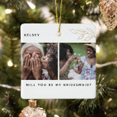 Minimal "Werden Sie meine Bridesmaid? 4 FOTO Keramikornament