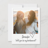 Minimal werden Sie meine Bridesmaid-Vorschlagskart Save The Date (Vorderseite)