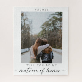Minimal Werden Sie meine Matron der Ehre Foto Chic Puzzle