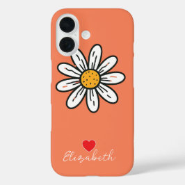 Minimal Whimsical Daisy handGezeichnet floral iPhone 16 Hülle
