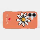 Minimal Whimsical Daisy handGezeichnet floral iPhone 16 Hülle (Rückseite (Horizontal))