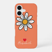 Minimal Whimsical Daisy handGezeichnet floral iPhone 16 Hülle (Rückseite)