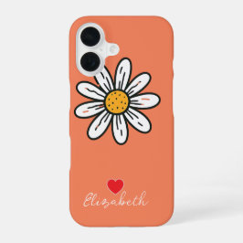 Minimal Whimsical Daisy handGezeichnet floral iPhone 16 Hülle