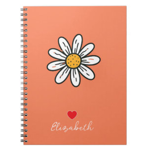 Minimal Whimsical Daisy handGezeichnet floral Notizblock