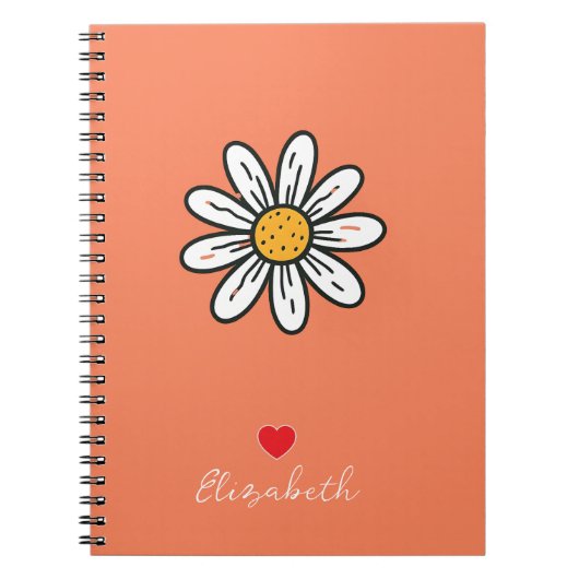 Minimal Whimsical Daisy handGezeichnet floral Notizblock (Vorderseite)