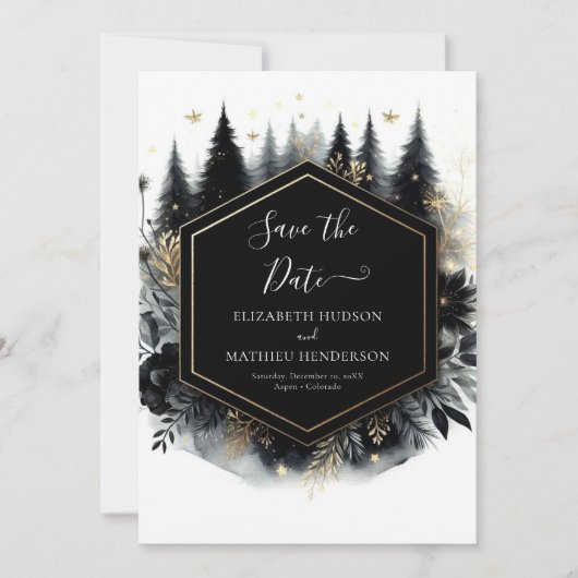 Minimal Whimsical Enchanted Forest Wedding Save The Date (Vorderseite)