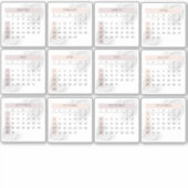 Minimal White 2024 Volljähriger Kalender Aufkleber (Vorderseite)
