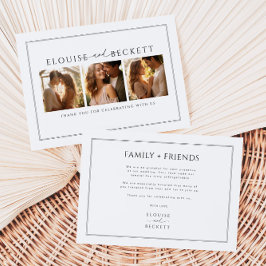 Minimal White Black Foto Hochzeit Danke Karte