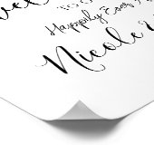 Minimal White Black Wedding Willkommenszeichen Poster (Ecke)
