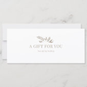 Minimal White Botanical QR Code Gift Certificates (Vorderseite)