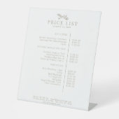 Minimal White Botanical Salon Price List Sockelschild (Vorderseite)